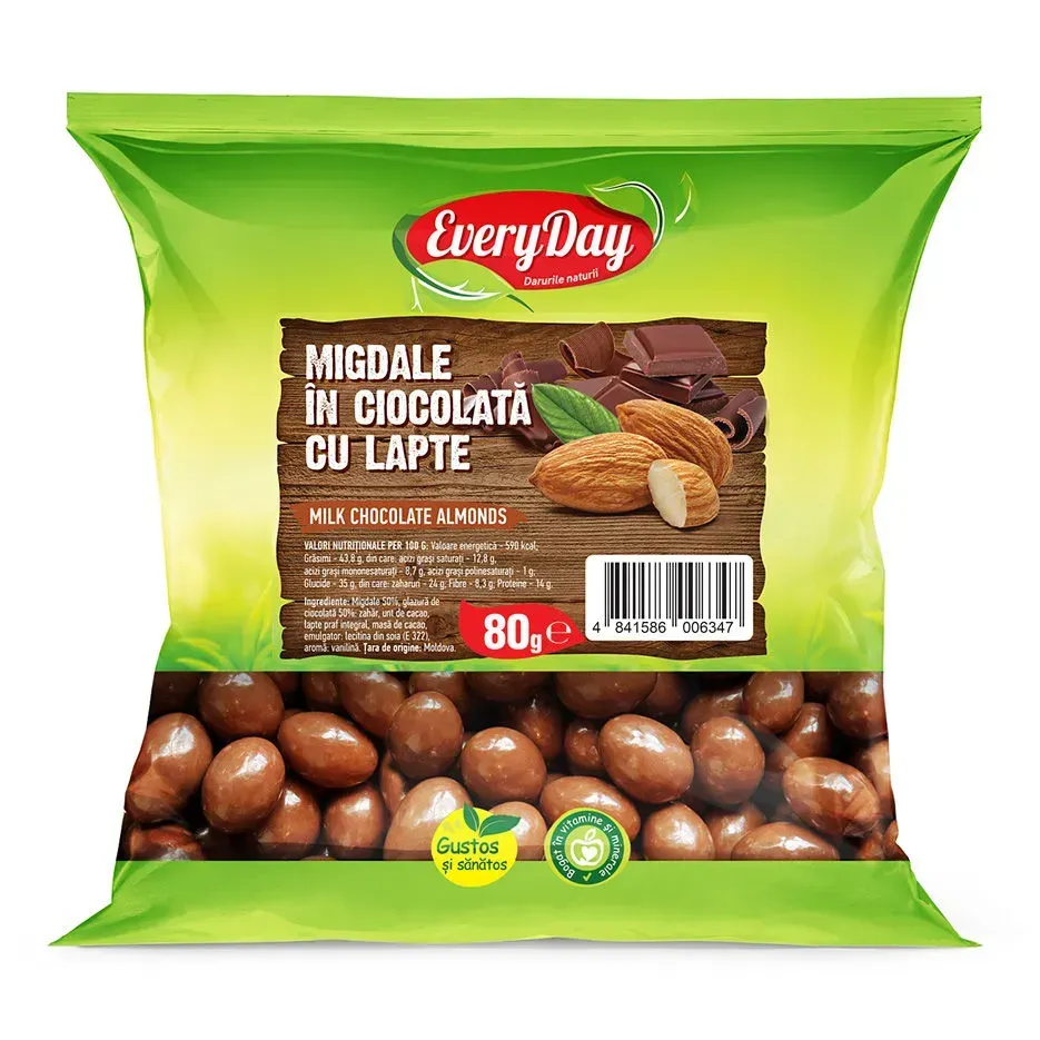 Миндаль в молочном шоколаде, 80г