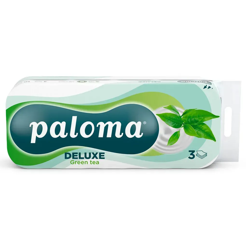 Туалетная бумага Paloma Deluxe Green Tea, 3 слоя (10 рулона)