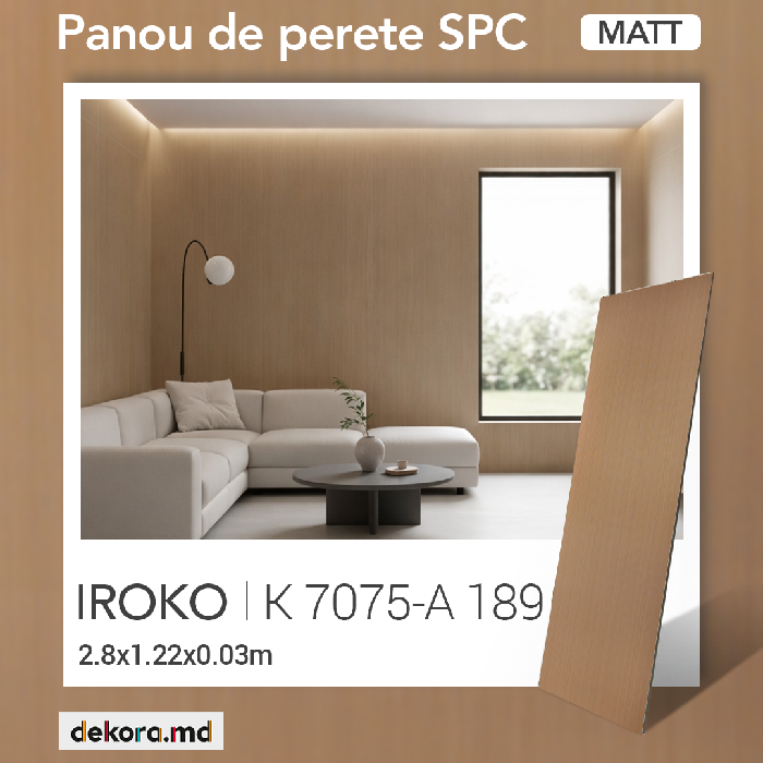 Panou de perete SPC Matt, Iroko, K 7075-A 189