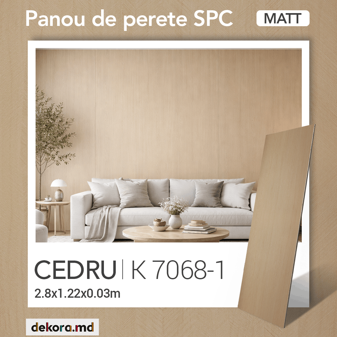 Panou de perete SPC Matt, Cedru, K 7068-1