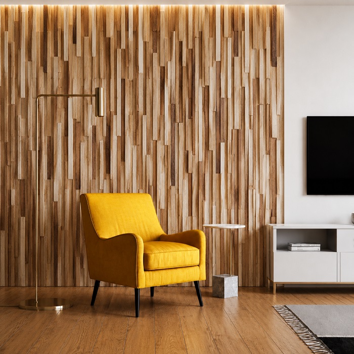 Panoul volumetric din lemn natural NATURAL RIPPLE, RL-001 6