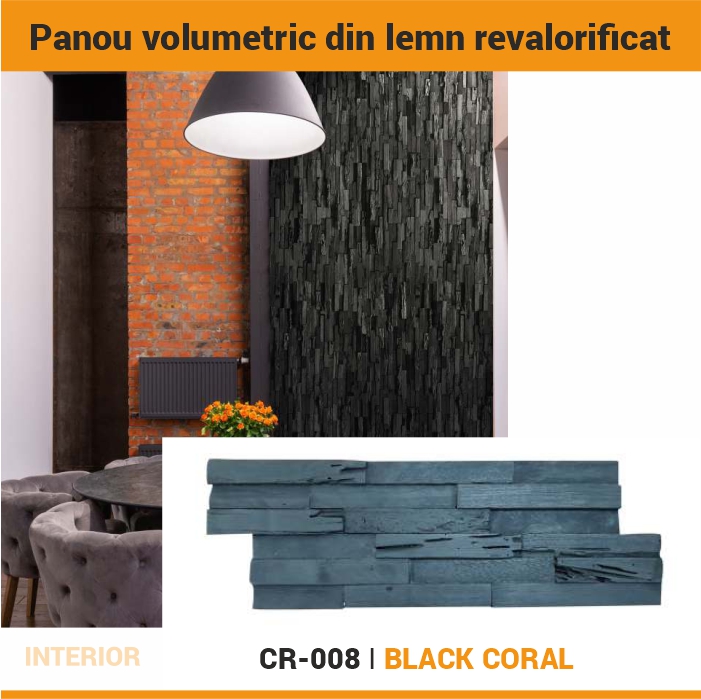 Panou din lemn natural BLACK CORAL,  CR-008