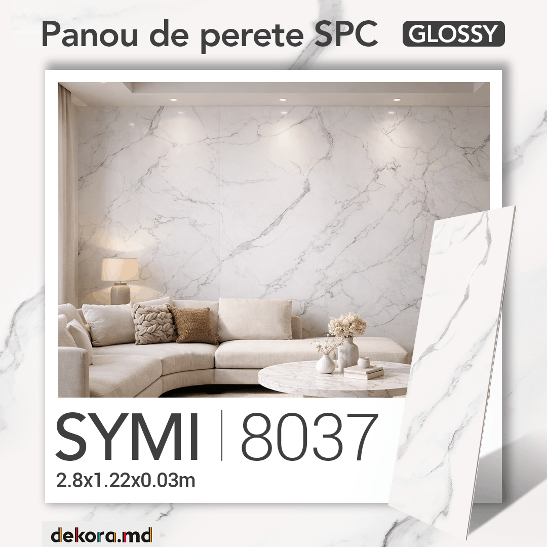 Panou de perete SPC Glossy, Symi, 8037