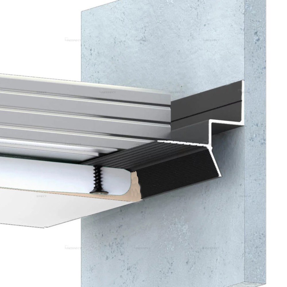 UB2-V2, Profil de tip ascuns pentru tavan, Negru Matt, 2,5m