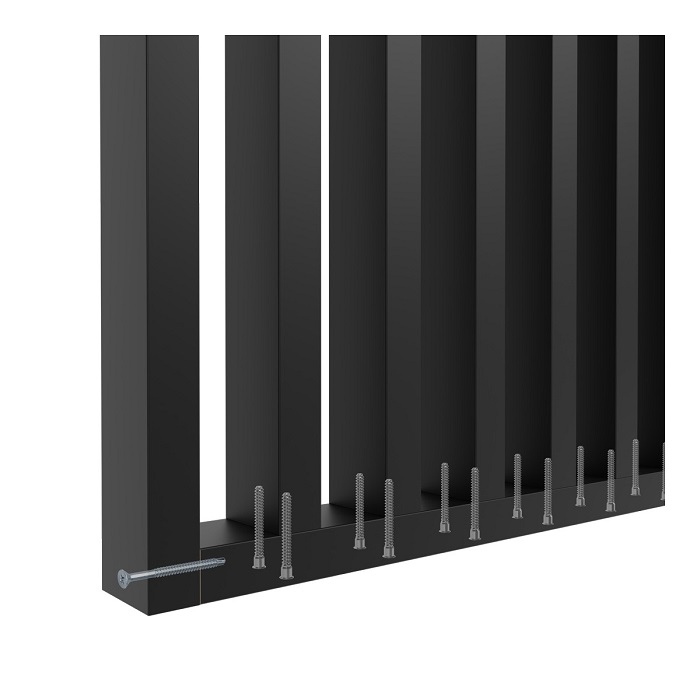 Perete despărțitor din lamele, 2750x580x65, Negru