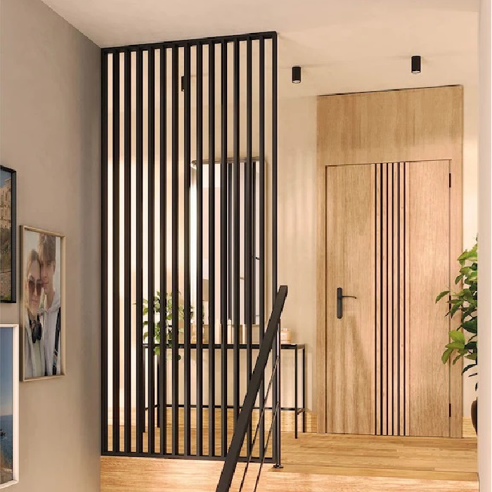 Perete despărțitor din lamele, 2750x580x65, Negru