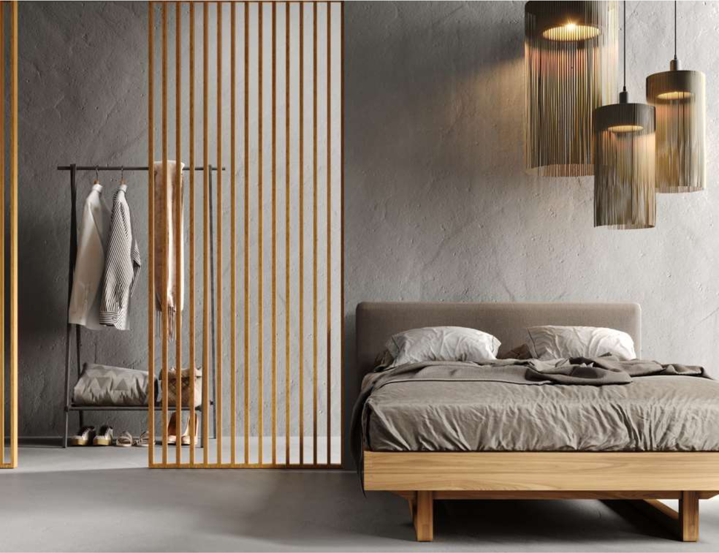 Perete despărțitor din lamele, 2750x580x65, Stejar Natural