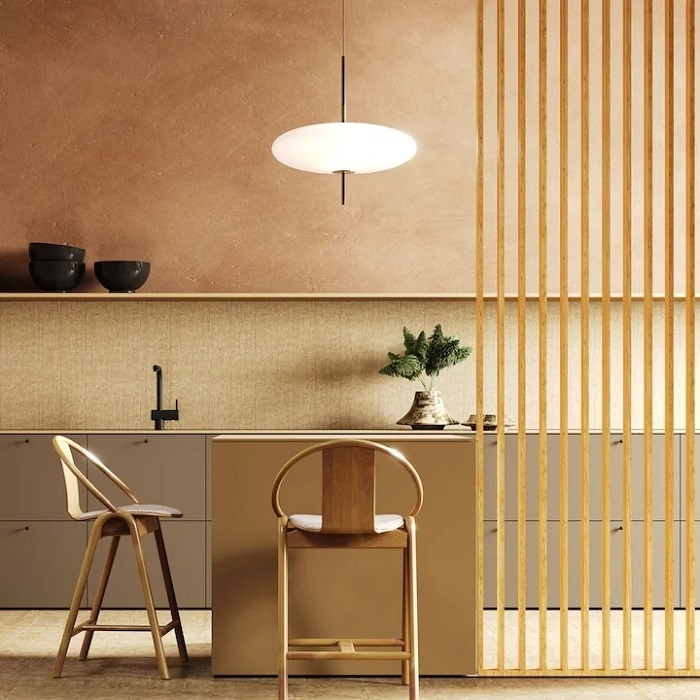 Perete despărțitor din lamele, 2750x580x65, Stejar Natural