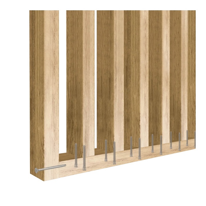 Perete despărțitor din lamele, 2750x580x65, Stejar Natural