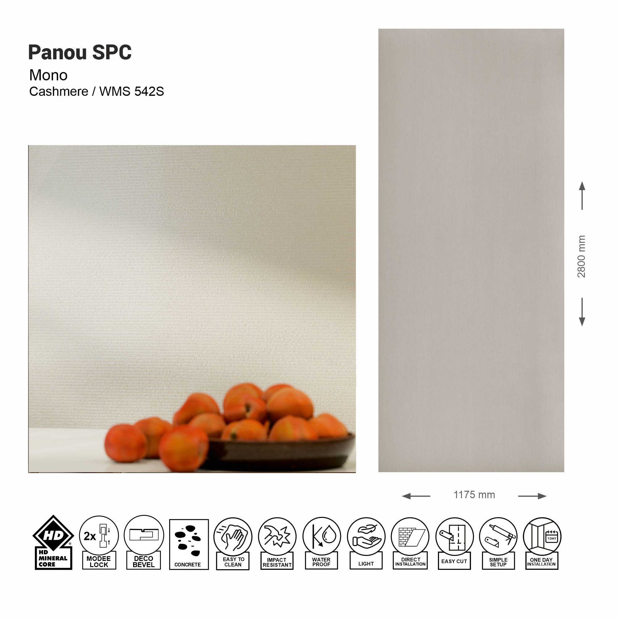 Panou de perete SPC Mono Cashmere WMS 542S (Made in EU)