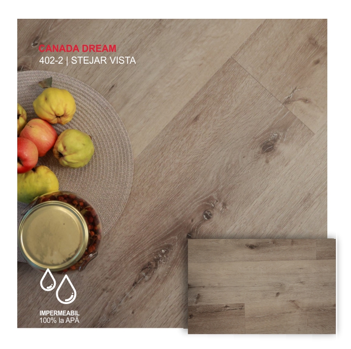 Pardoseala SPC STONEWOOD, 402-2 Stejar Vista, colecția CANADA DREAM