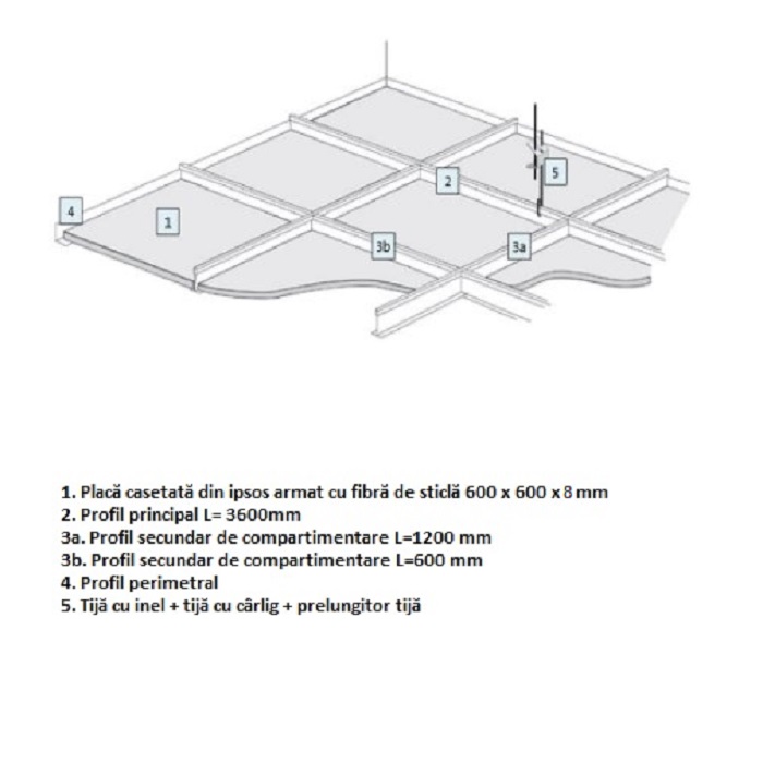 Profil compartimentar 600 mm - Deckofix Black T24