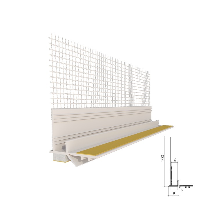 Profil NOVA 2.4m din PVC cu plasă p/u geam, alb, autoadeziv, 6 mm