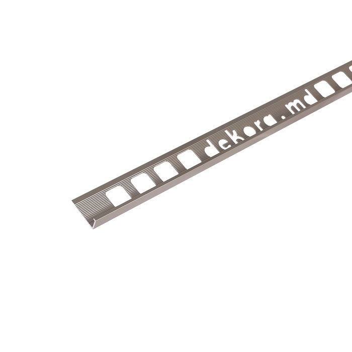 L10, алюминиевый профиль для плитки 10 мм, 2.5 м, Титановый