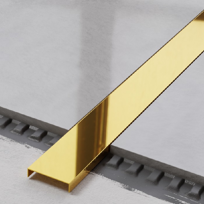 SS-C20, Profil din inox 20 mm, 2.5 m, Shiny Gold