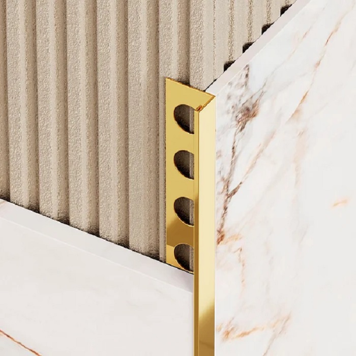 SS-L10, Profil din inox 10 mm, 2.5m, Shiny Gold