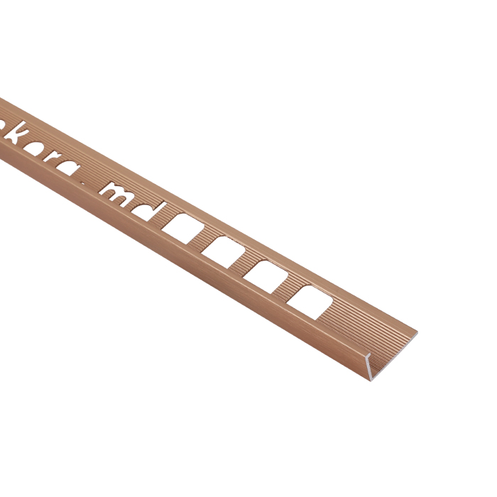 L12, Profil aluminiu pentru gresie 12 mm, 2.5 m, Brush Matt Wayfar Gold