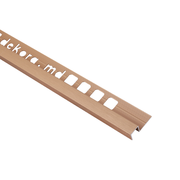 LL10, Profil aluminiu universal cub 10 mm, 2.5 m, Brush Matt Wayfar Gold