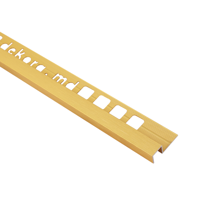 LL10, Profil aluminiu universal cub 10 mm, 2.5 m, Brush Gold Matt