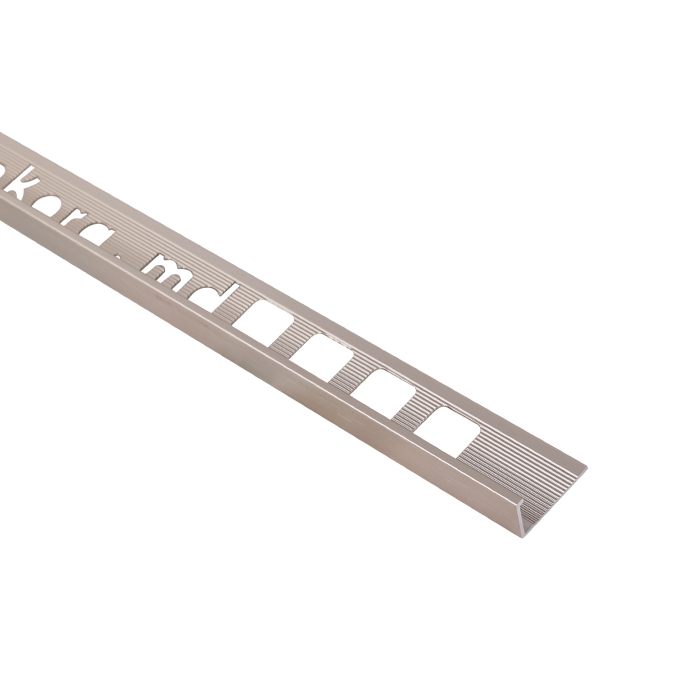 L10, Profil aluminiu pentru gresie 10 mm, 2.5 m, Brush Bright Champagn