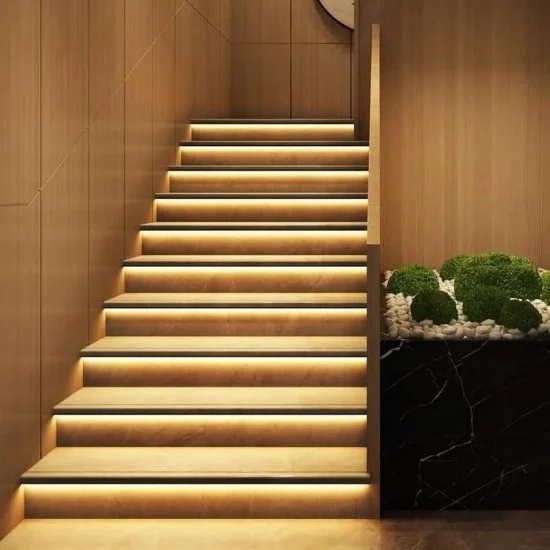 CT10L Profil aluminiu cu bandă difuzie LED pentru trepte 10 mm, 2.5 m, Silver Polish