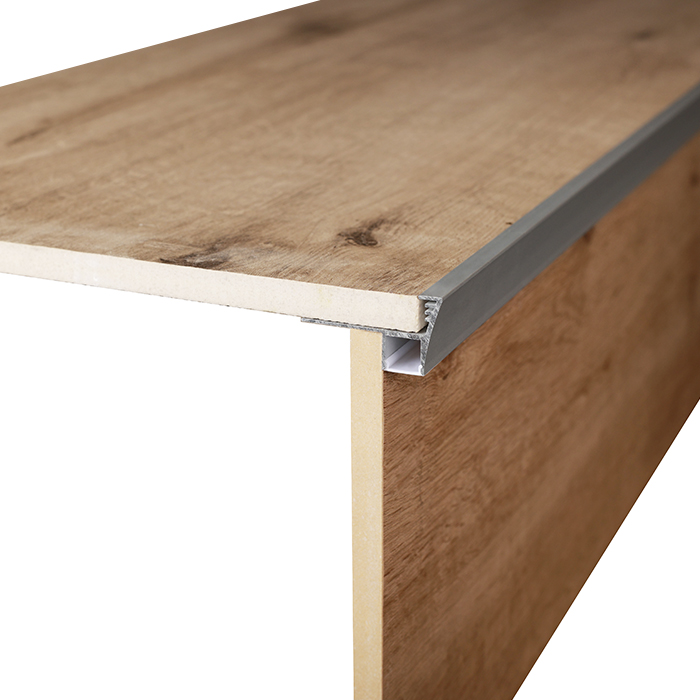 CT10L Profil aluminiu cu bandă difuzie LED pentru trepte 10 mm, 2.5 m, Silver Matt