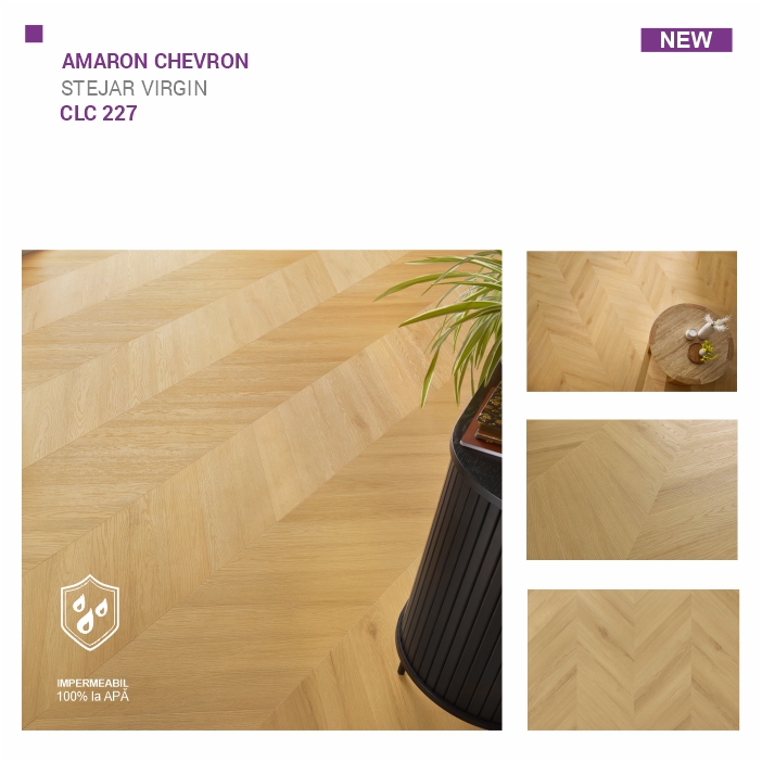 Pardoseala SPC ARBITON colecția Amaron Chevron, STEJAR VIRGIN, CLC 227