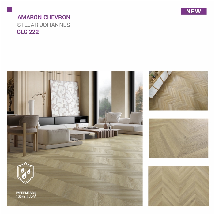 Pardoseala SPC ARBITON colecția Amaron Chevron, STEJAR JOHANNES, CLC 222