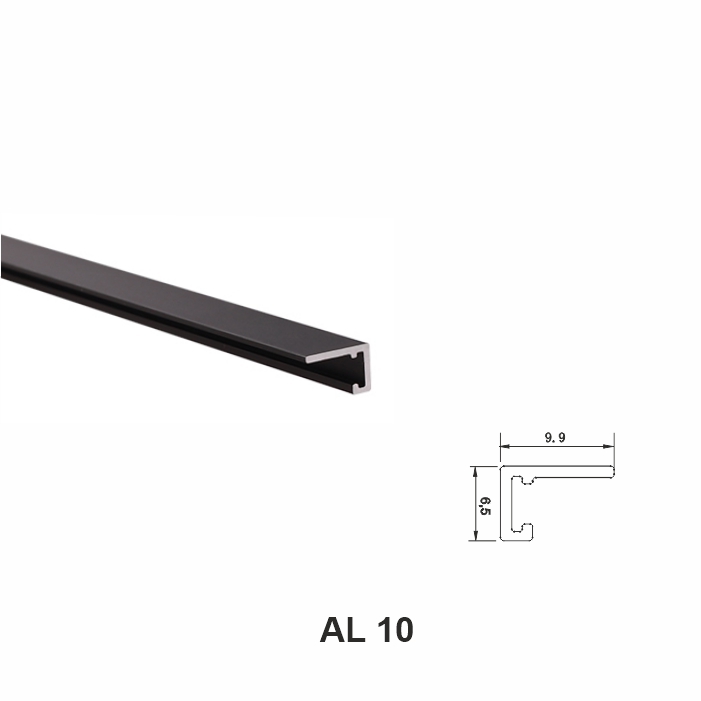 AL 10, mini plintă pentru pardoseli, Negru Matt, 2,5m