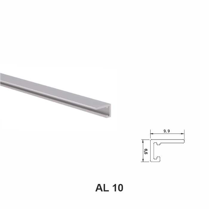 AL 10, Mini plintă pentru pardoseli, Silver Matt, 2.5m