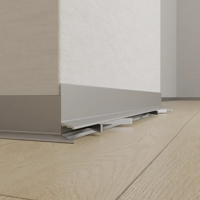 AL 16x20, mini plintă pentru pardoseli, Silver Matt, 2.5m