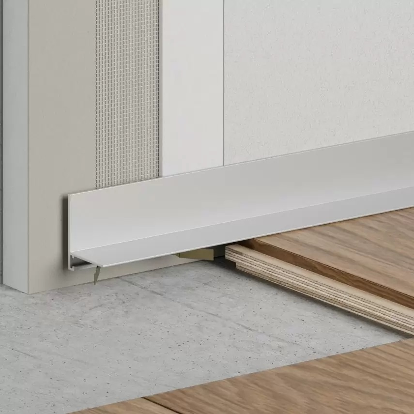 AL 16x20, mini plintă pentru pardoseli, Silver Matt, 2.5m