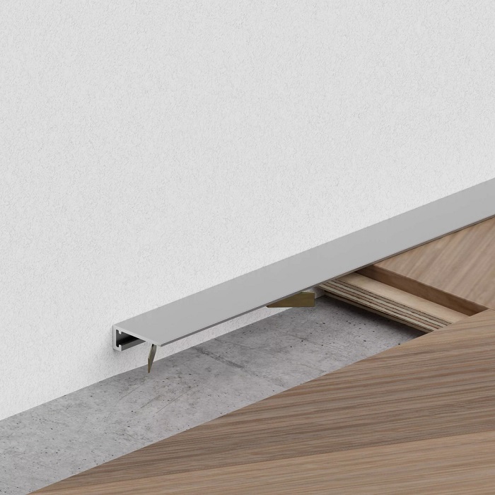 AL 16, Mini plintă pentru pardoseli, Silver Matt, 2.5m