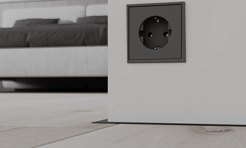 AL 16, mini plintă pentru pardoseli, Negru Matt, 2,5m