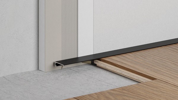 AL 16, mini plintă pentru pardoseli, Negru Matt, 2,5m