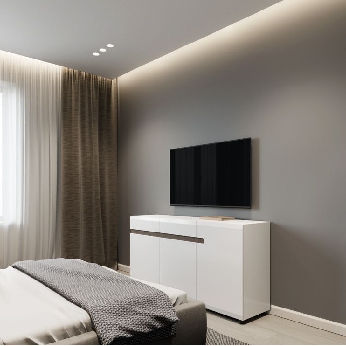 UB3, Profil de tip ascuns pentru tavan, Negru Matt, 2,5m