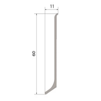 AL 60, Plinta din aluminiu, Silver Matt, 2,5m