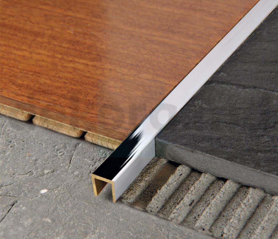 C10 Profil aluminiu pentru gresie 10 mm, 2.5 m, Brush Gold Matt