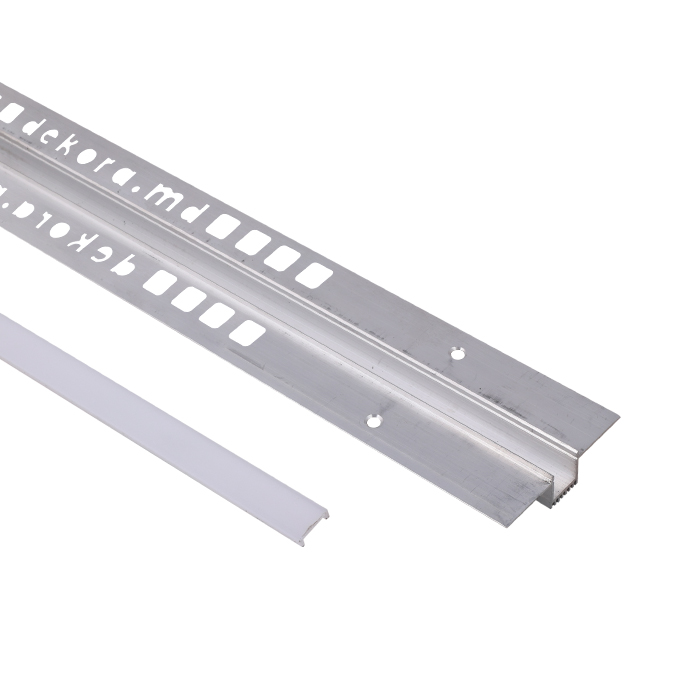 UR10, Profil tip ascuns cu bandă difuzie LED, cu efect separator, Raw, 2.9 m