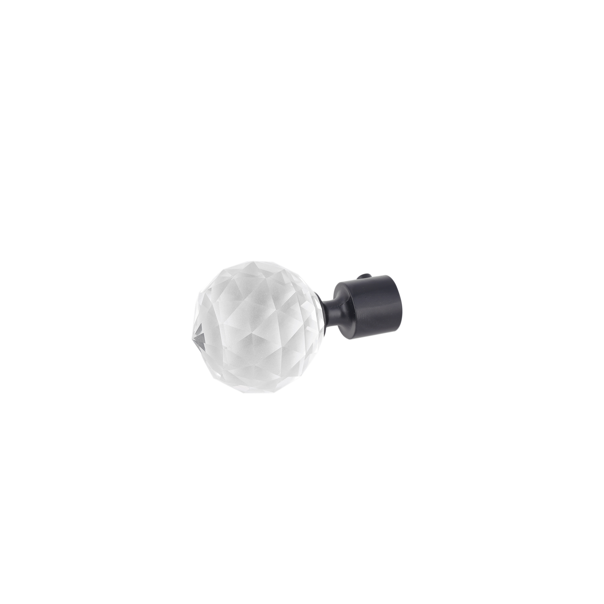 Cap ornamental CRYSTAL pentru galerii STYLUS19, diametru 19mm, Black Matt