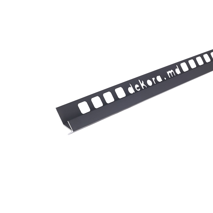 ZA10, Profil aluminiu pentru gresie 10 mm, colț exterior, 2.5m, Black Matt