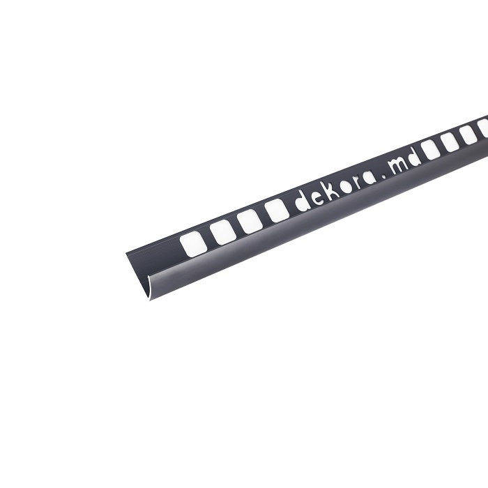 Z12, Profil aluminiu pentru gresie 12mm, colț exterior, 2,5 m, Black Matt