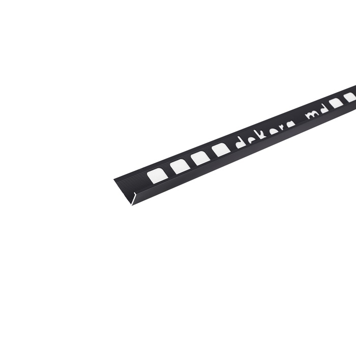 L12, Profil aluminiu pentru gresie 12 mm, 2.5 m, Black Matt