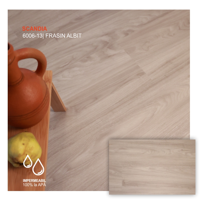 Pardoseala SPC STONEWOOD, 6006-13 Frasin Albit, colecția SCANDIA