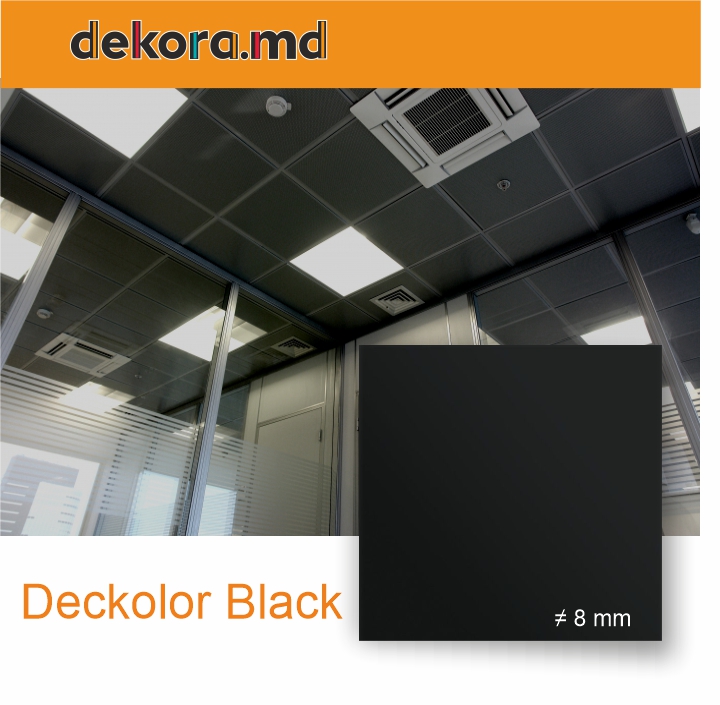 Placă la tavan casetat DECKOLOR BLACK, 8 mm