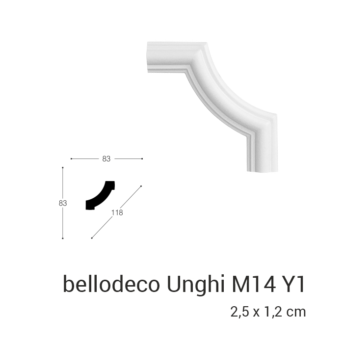 Unghi M14 Y1 la plinta M14