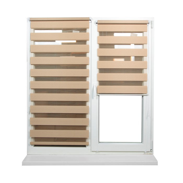 Jaluzele rulou Zi-Noapte RATTAN Bej 0,50x1,70 m