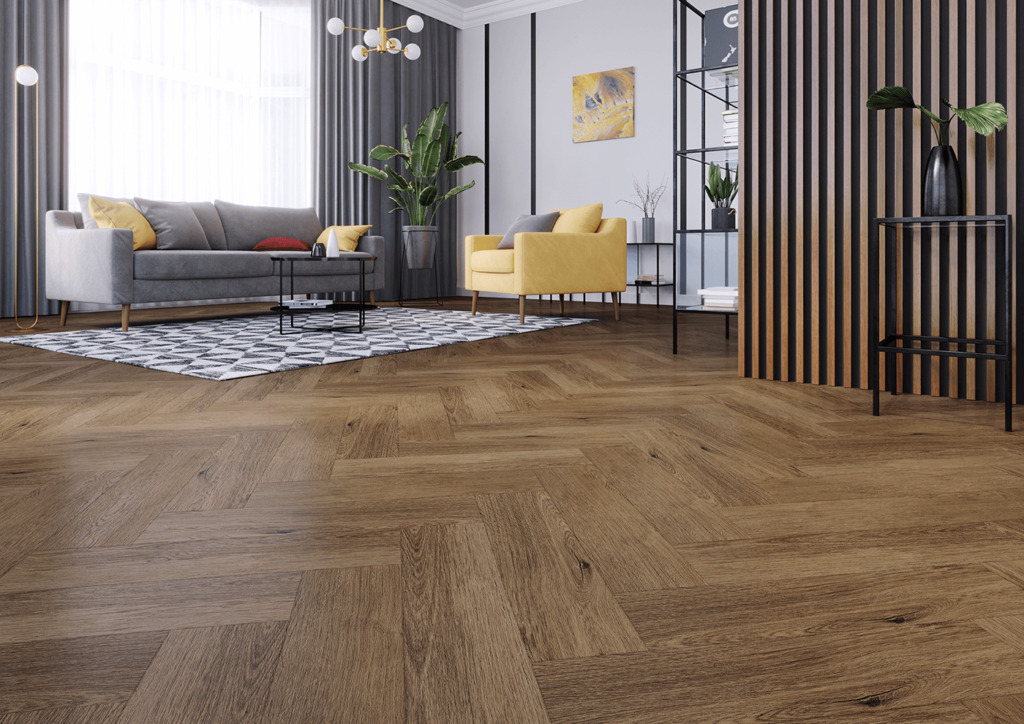 Pardoseala SPC ARBITON colecția Amaron Herringbone, Stejar Georgetown, CA 147