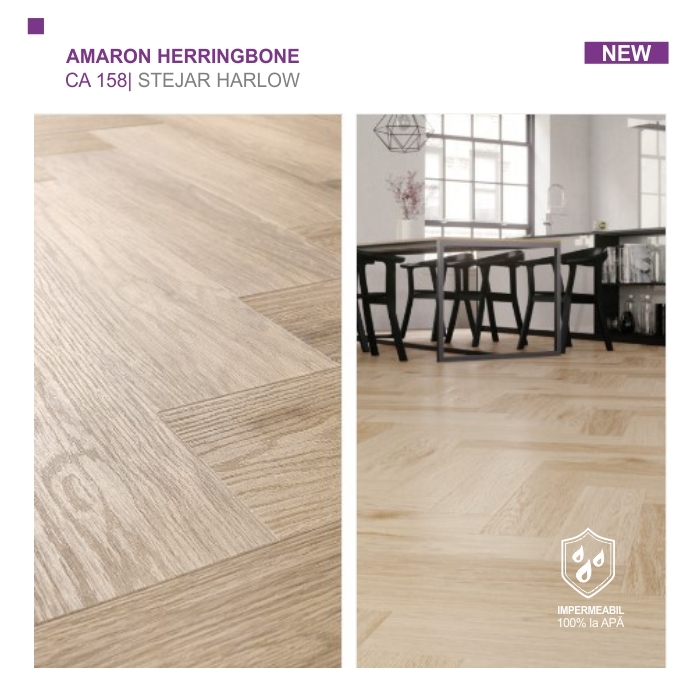 Pardoseala SPC ARBITON colecția Amaron Herringbone, Stejar Harlow, CA 158
