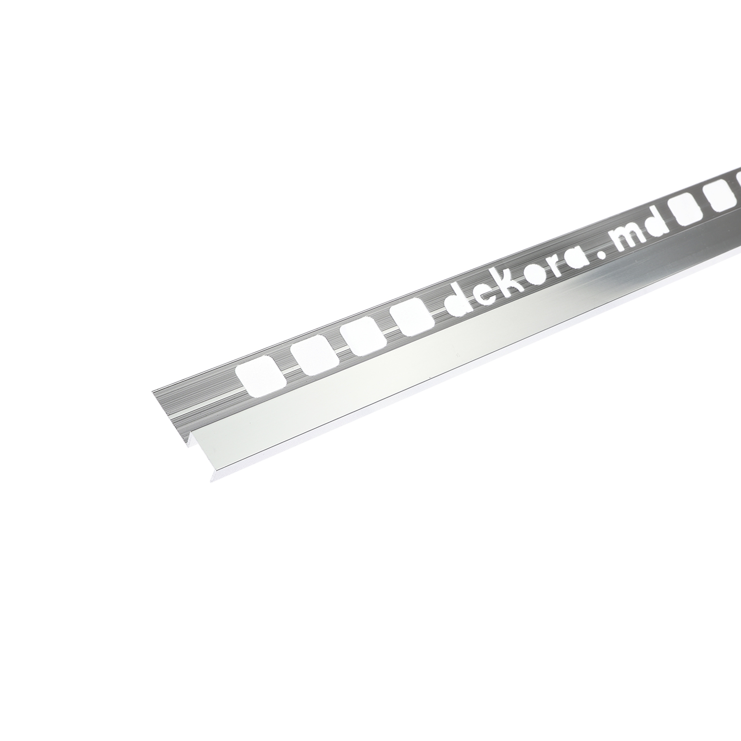 LL10, Profil aluminiu universal cub 10 mm, 2.5 m, Polish Silver